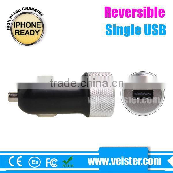 Colorful 5V1A Reversible USB Car CAdapter for iphone 6