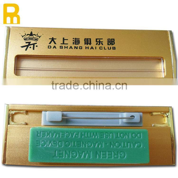 2014 hot sell new products custom logo metal name badge clip