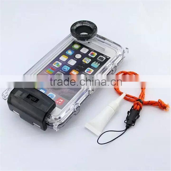 2015 New Arrival Waterproof 40M Underwater Anti-reflection Window Glass Housing Case Cover for 6 Plus 5.5inch
