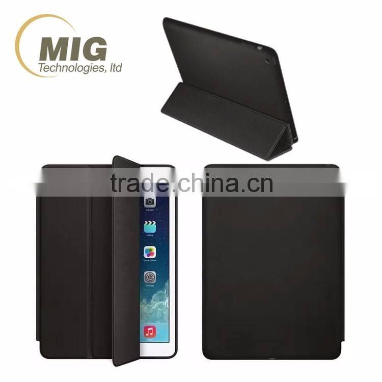 high quality leather case microfiber inside with strong magnet, for ipad pro case