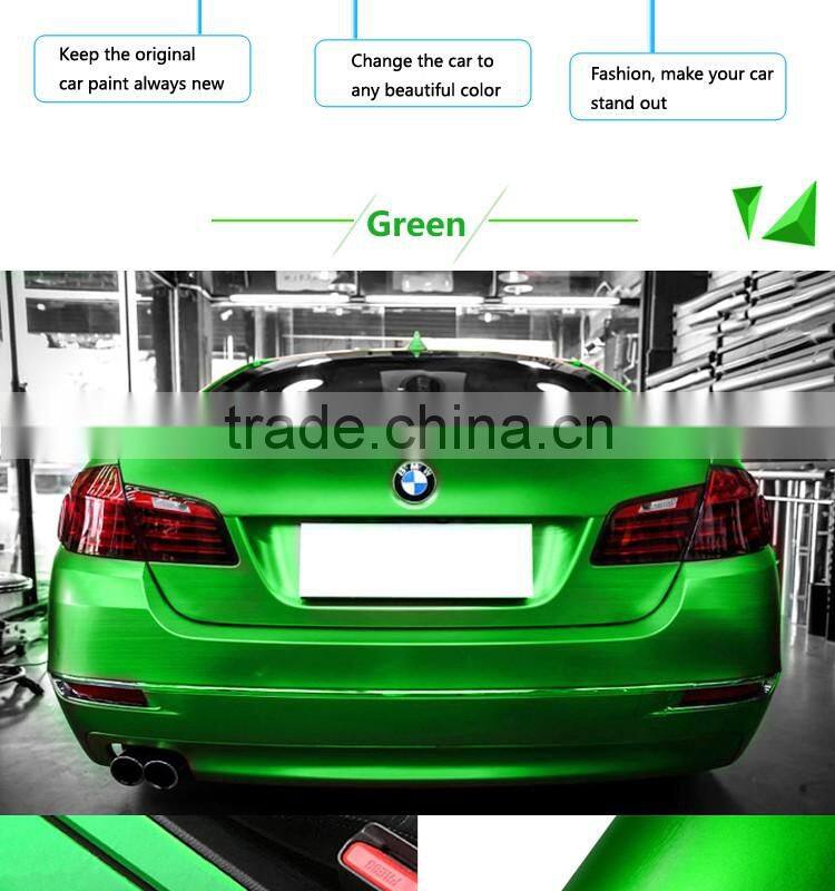 CARLIEK 1.52x20M Metallic Brushed Vinyl Auto Wrap Sticker