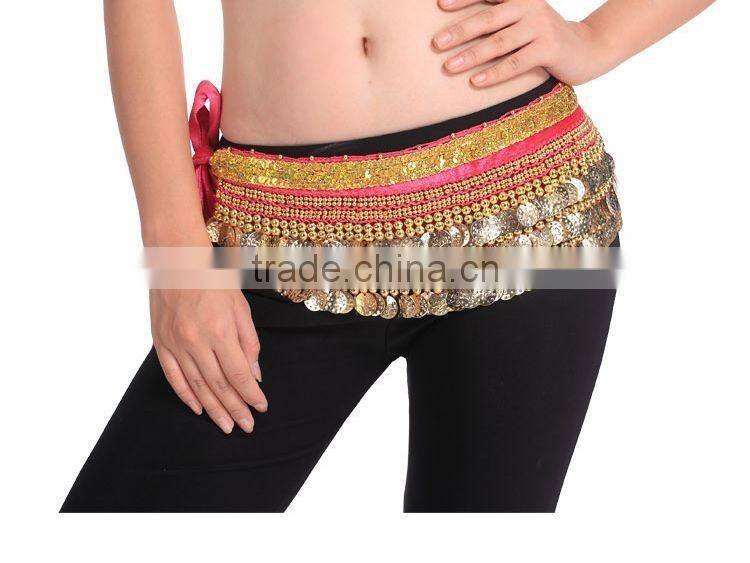 2016 Cheap New Women Belly Dance Coin Belts Belly Dancing Hip Scarf for Sale 10 Colors Available