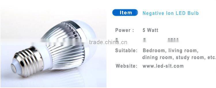 led bulb manufacturing plant CE RoHS dimmable 5w e27 negative ion led lamp