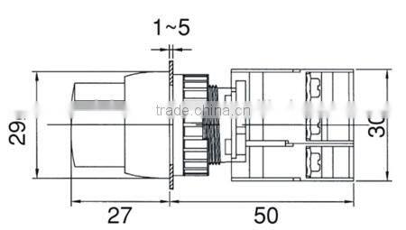 22mm IP65 Waterproof 2 Position Spring Return Illuminated Selector Switch Neon/LED (GSRL222)