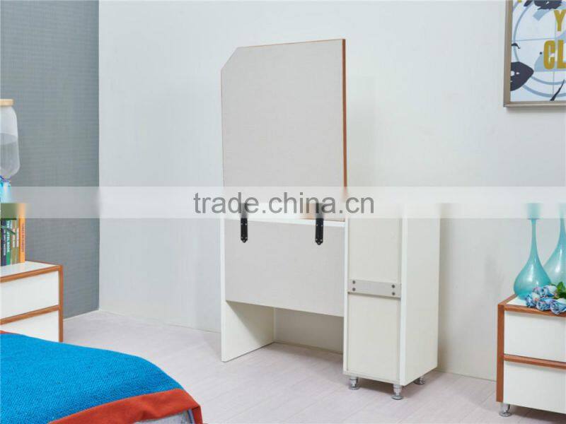 Modern high glossy white dresser with mirror in bedroom furniture set