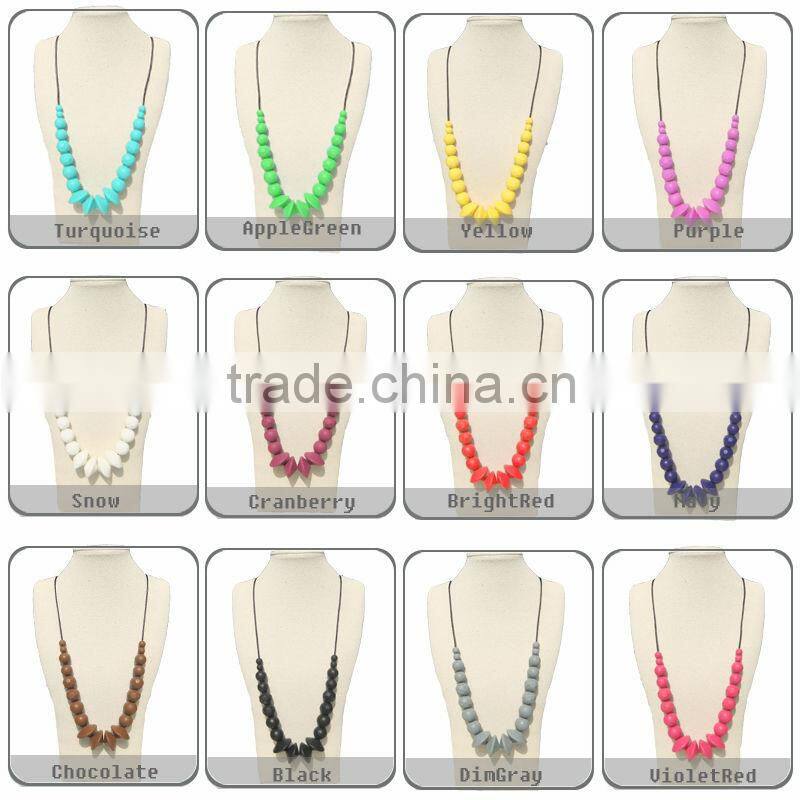 Soft Silicone Necklace for Teething/Fashion silicone necklace 2015