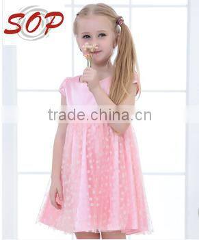 Fashion design wholesale little baby girls sleeveless dresses with print heart