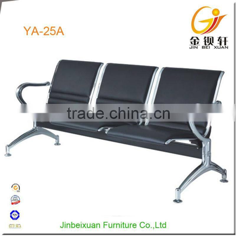 Stainless steel bule color public salon waiting area chairs