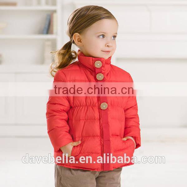 DB1597 dave bella 2014 winter infant coat baby wadded jacket padded jacket outwear winter coat jacket down coat outwear