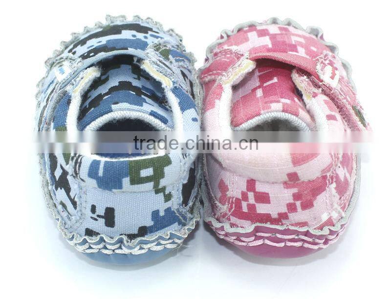 Camouflage boat shape canvas baby prewalker shoes