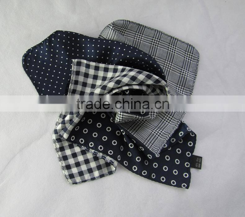 Customize silk scarf/handkerchief/pocket square with printing, hot-sale fashion suit handkerchief for business men