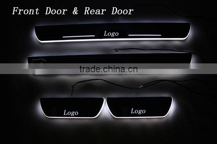 4 Pcs/Set Car LED Flash Door Sills Moving Scuff Plate White Blue Light Panel For Mazda 3th Axela 2014 2015