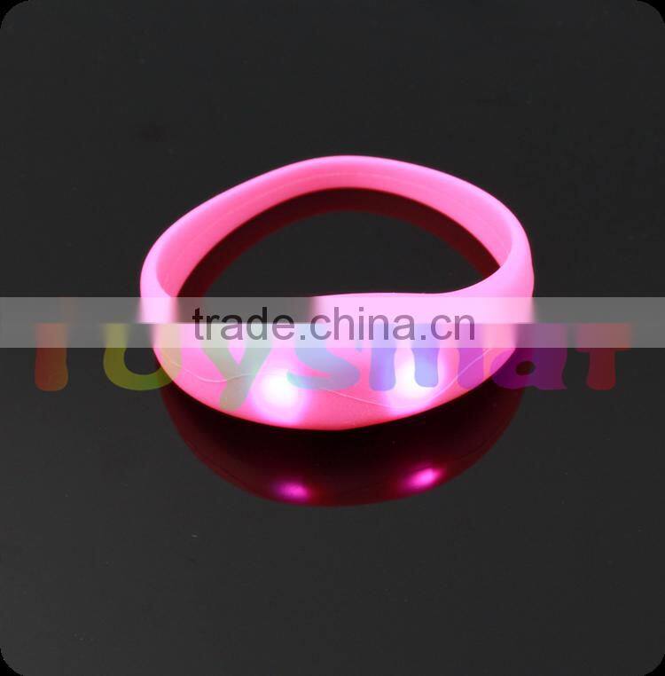 Safety slap LED silicone bracelet, cheap custom silicone slap bracelet, cool men's silicone bracelet