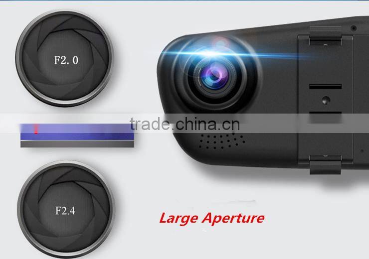 Shenzhen Ultra-thin mirror dual camera car dvr with G-sensor fuction