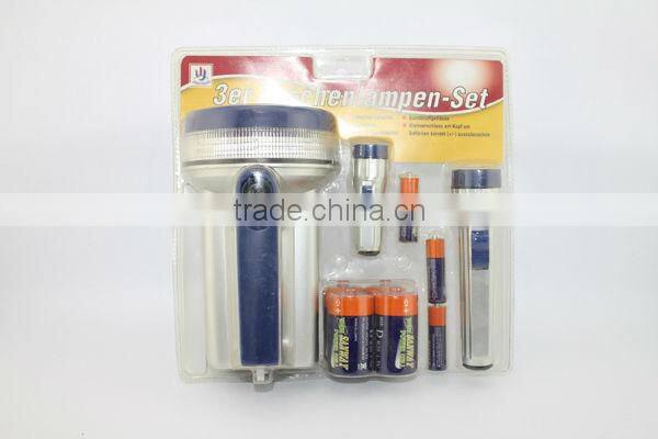LED high power hand lamp and 2pcs flashlight set