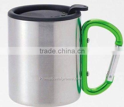 Promotional Travel Carabiner Mug With Plastic Lid