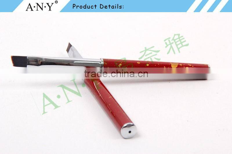 ANY 2016 Hot sale Mental Handle Import High Quality Angled Hair Nail Art Brush Gel Pure Color