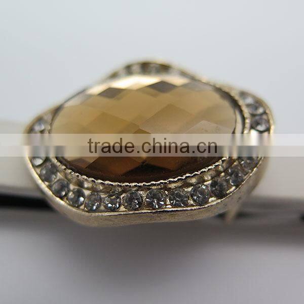 Skinny belt with diamonds and glass for women