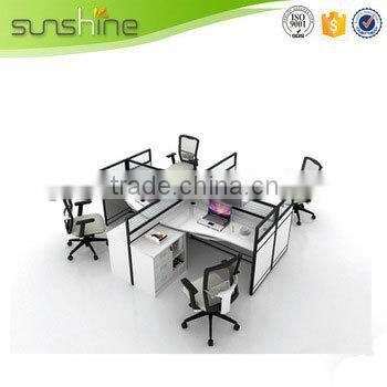 Sunshine Aluminum Frame Office Partition Low Workstation Partition Panel And Glass For 8 Person
