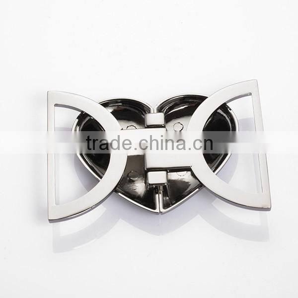 Heart shape Interlocking belt buckle for ladies dress