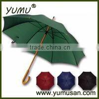 23" Plaid Wooden Shaft Rain Umbrella, Wood Straight Umbrella