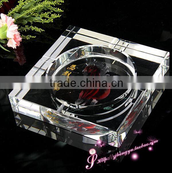 large clear glass crystal ashtray bin HYA-114a for sale