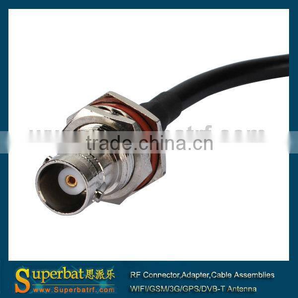 LMR195 25cm BNC female bulkhead to BNC male right angle Cable Assembly