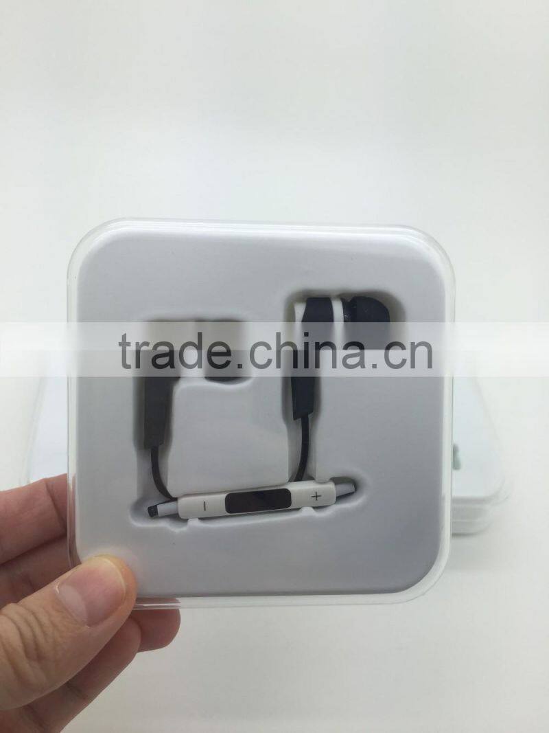 High quality private model earphone for samsung galaxy s7 for iphone 6s with Mic and Volume Control