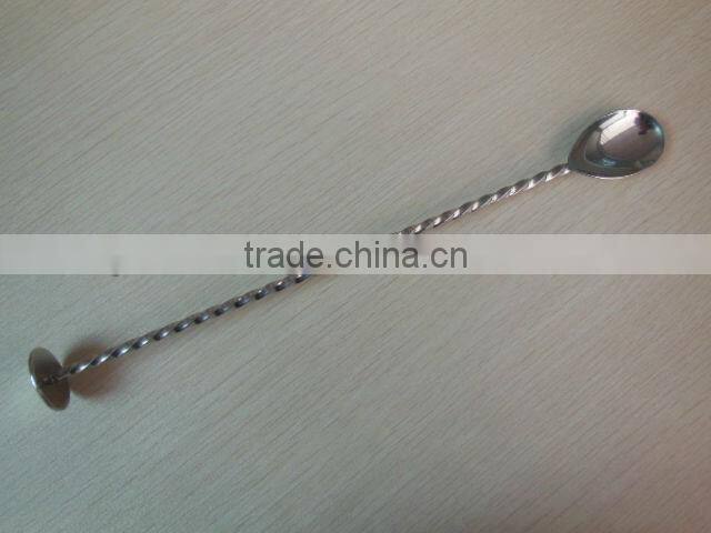 27 cm stainless steel cocktail spoon with disk and custom cocktail bar-spoon