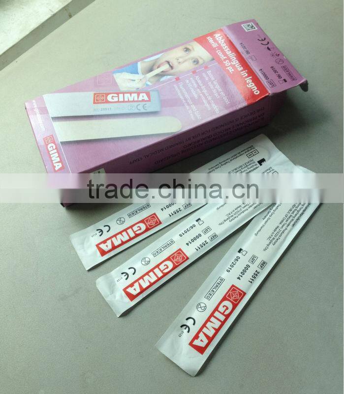V-GF16-14 50PCS adult disposable sterile medical wooden tongue depressor with paper box