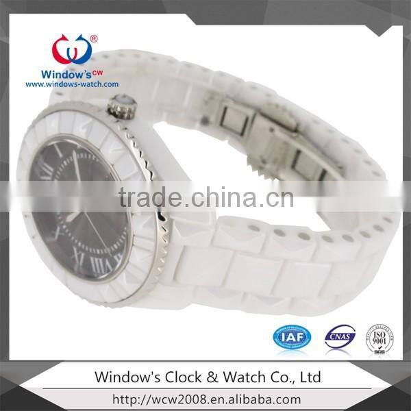 lady white ceramic watch band luxury watch