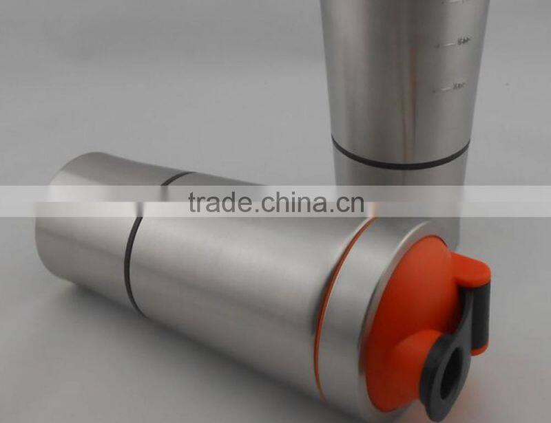 750ml Stainless steel shaker bottle plastic 400ml/600ml shaker bottle shaker bottle protein