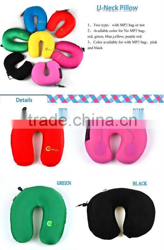 Promotional Item Speaker Neck pillow -embroidery designs Polystyrene beads filling