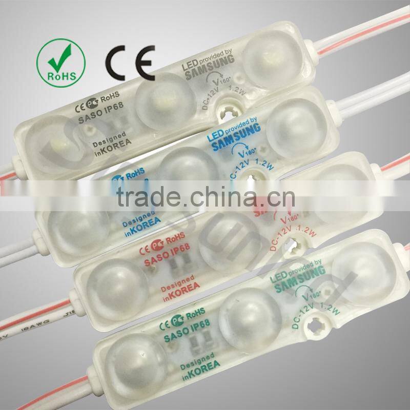 High quality 1.2w samsung led module SMD5630 12V led module with lens