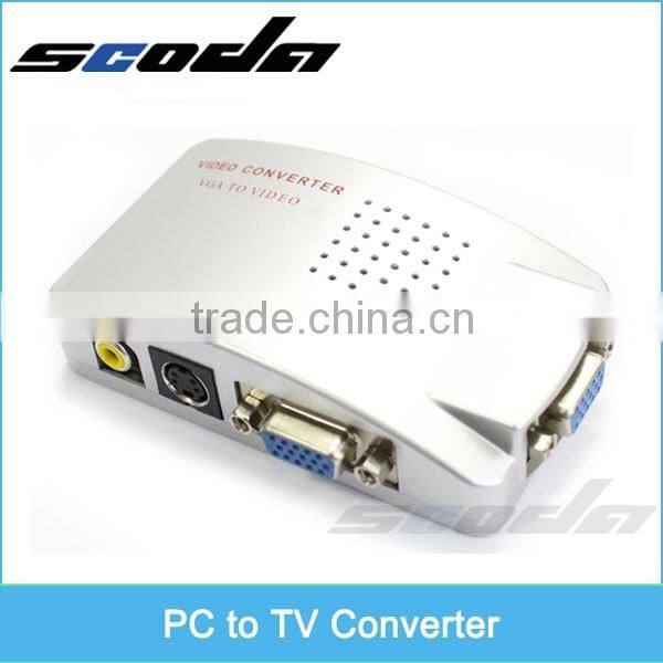 VGA to RCA + S-Video Converter Box - PC to TV Connection
