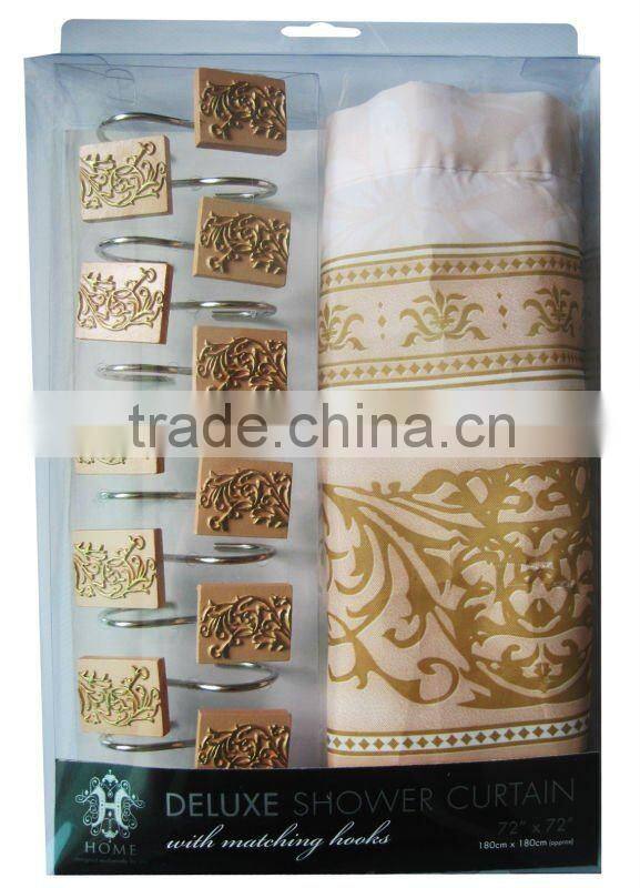 100% polyester bathroom shower curtain ,newly design