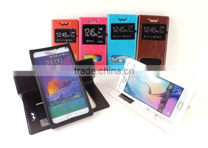 Multiple sizes leather universal rotating case cover for 4.5 inch cellurar wholesale