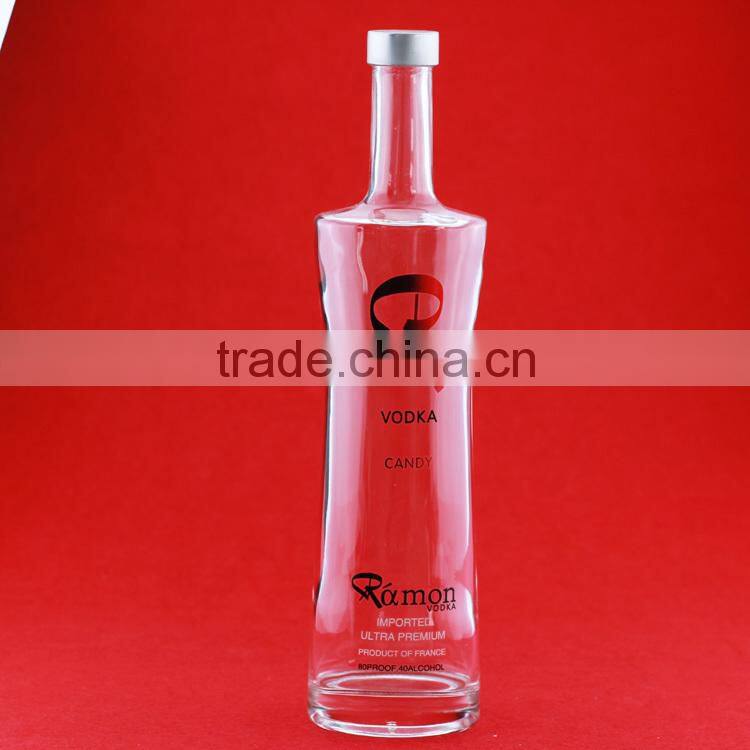 Custom liquor glass bottle made fancy glass wine bottle 750 ml colored liquor bottle