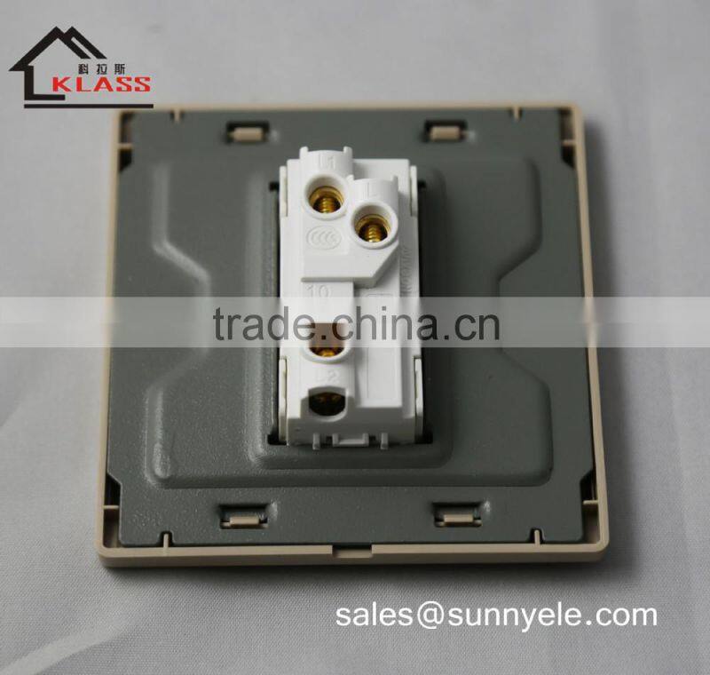 British style brushed aluminum golden 15A switched socket