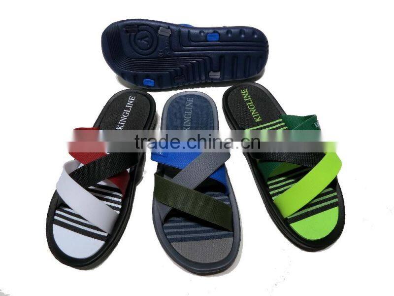man slippers with PVC upper and EVA sole