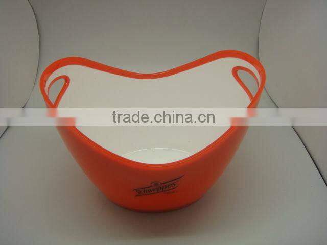 wholesale Double wall clear plastic ice bucket for beer