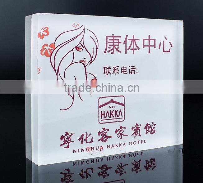acrylic cube sign block