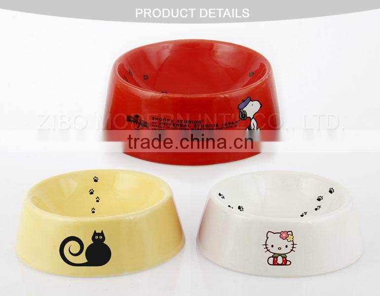 2016 lovely footprint design ceramic pet bowls,ceramic dog bowls,ceramic cat bowl