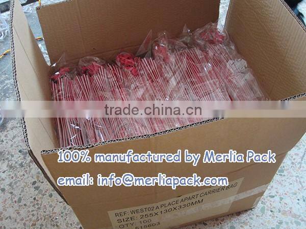 food carrier bags thick pink PP rope handles bag tourism shopper bags