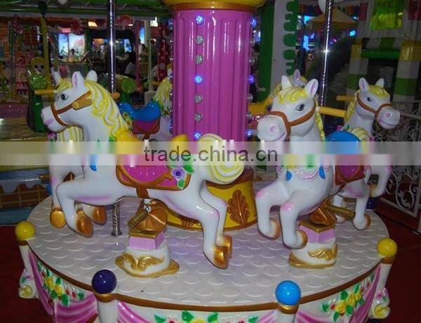 Swing rotating rides mini carousel horses amusement park carousel