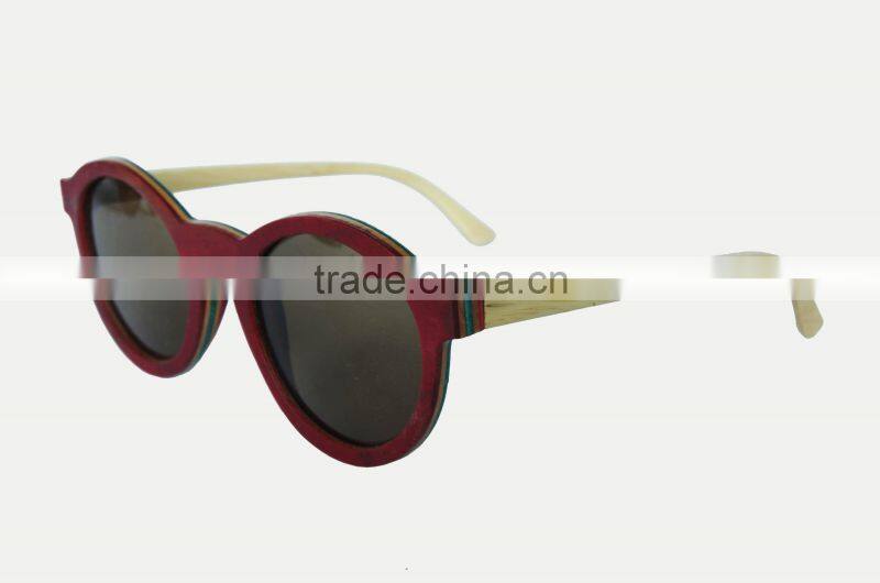 Colorful Eco-Friendly Recycle skateboard wood sunglasses