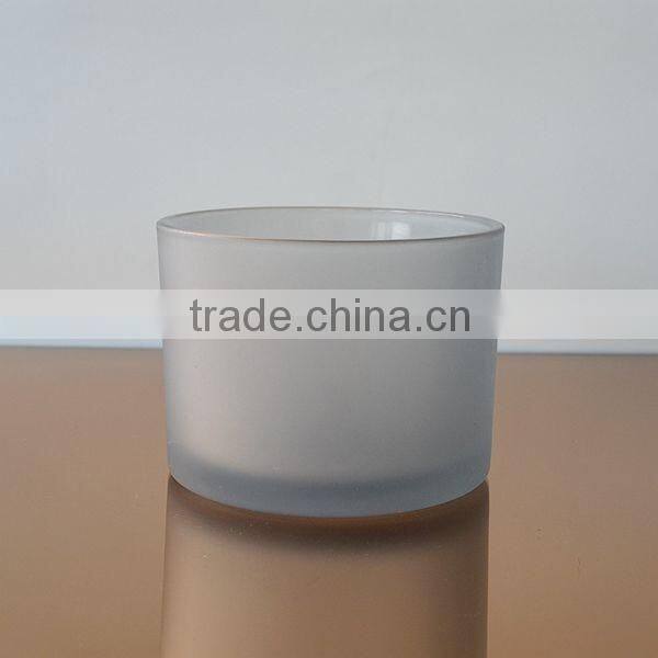 Frosted glass vase for candle