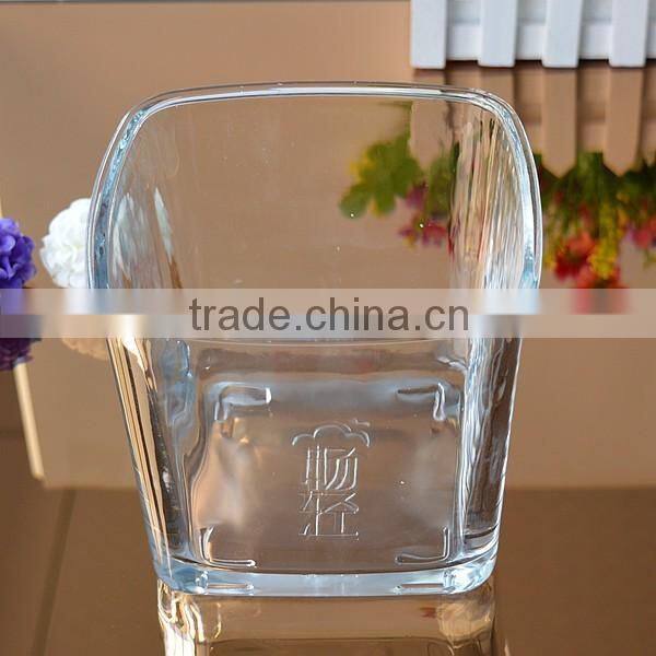 Wholesale high quality square glass candle jar