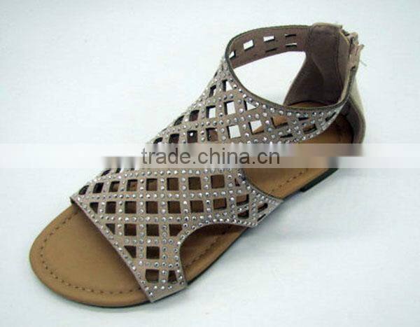 Uniseason Fancy Outdoor Summer No Heel Girls Sandals 2015 New Design