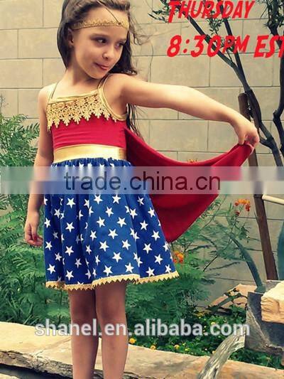 2015 New arrival Wonder Woman cosplay costumes shoulder-straps